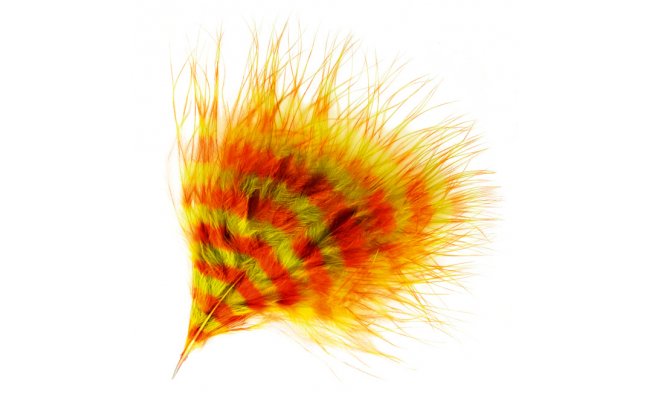 Marabou Veniard Barred Feathers Marabou Veniard Barred Feathers Chartreuse/Black