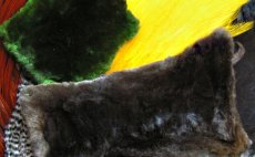 Mole skin natural & dyed - green