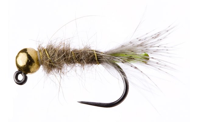 Peeping Caddis Tungsten Jig Grey Peeping Caddis Tungsten Jig Grey, Size 10