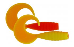 Rubber Lures Kinetic Curlypup Rubber Lures Kinetic Curlypup - Yellow/Orange, 10 pcs