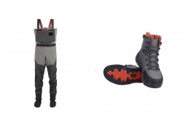 SET Waders Simms Freestone Stockingfoot Smoke + Wading Boots Rubber SET Waders Simms Freestone Stockingfoot Smoke + Wading Boots Rubber