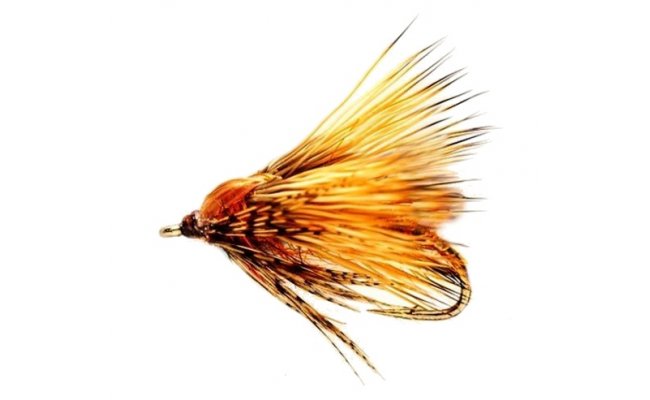 Skating Caddis Fiery Brown Skating Caddis Fiery Brown, Size 14