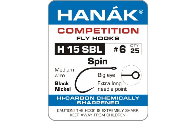 Spin Hook 2 Hank Competition - Black Nickel HC Spin Hook 2 - Black Nickel No 4, 25 pcs (H15SBL)