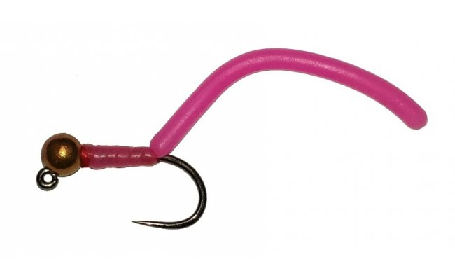 Squirmy Wormy Brown Head Fluo Pink Jig Squirmy Wormy Brown Head Fluo Pink Jig, Size 12