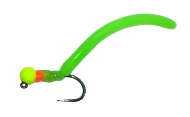 Squirmy Wormy Chartreuse Head Lime Green Jig Squirmy Wormy Chartreuse Head Lime Green Jig, Size 14