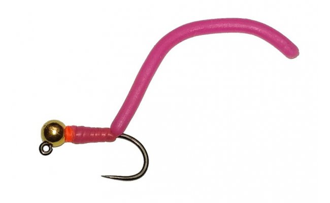 Squirmy Wormy Gold Head Fluo Pink Jig Squirmy Wormy Gold Head Fluo Pink Jig, Size 12
