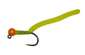 Squirmy Wormy Orange Head Chartreuse ... Squirmy Wormy Orange Head Chartreuse Glow Jig, Size 12