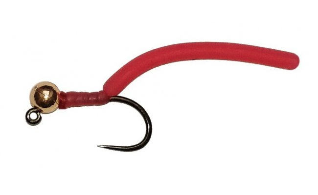 Squirmy Wormy Pink Gold Head Bloodworm Jig Squirmy Wormy Pink Gold Head Bloodworm Jig, Size 12