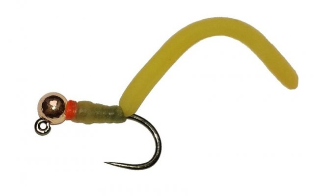 Squirmy Wormy Pink Gold Head Tan Noodle Jig Squirmy Wormy Pink Gold Head Tan Noodle Jig, Size 12
