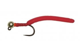 Squirmy Wormy Silver Head Bloodworm Jig Squirmy Wormy Silver Head Bloodworm Jig, Size 12
