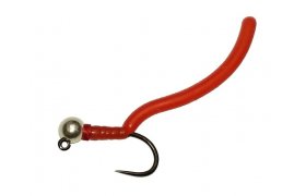 Squirmy Wormy Silver Head Hot Red Jig Squirmy Wormy Silver Head Hot Red Jig, Size 12