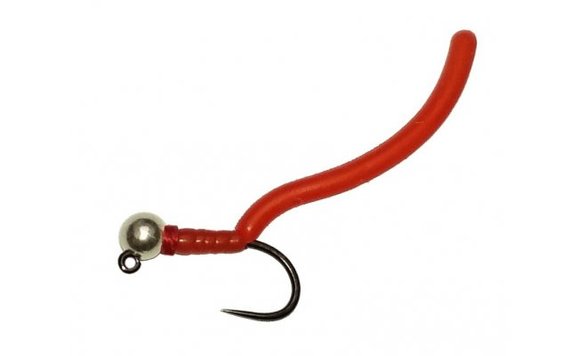 Squirmy Wormy Silver Head Hot Red Jig Squirmy Wormy Silver Head Hot Red Jig, Size 12