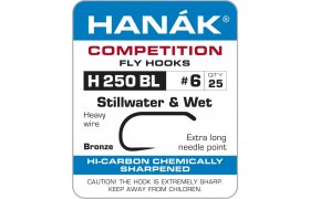 Fly Tying Hook Hanak Competition Stillwater & Wet (H250BL) HC Stillwater & Wet Hook - Bronze No 6, 25 pcs (H250BL)
