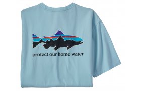 T-Shirt Patagonia Home Water Trout Organic Fin Blue T-Shirt Patagonia Home Water Trout Organic Fin Blue XS