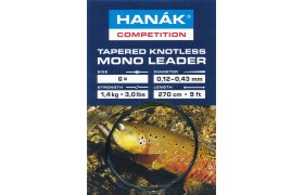 Tapered Knotless Mono Leader Hank Compe ... Tapered Knotless Mono Leader Hank Competition Camoufil 2,7 m, 0,12 - 0,43 mm, 1,4 kg