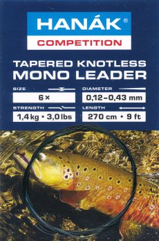 Tapered Knotless Mono Leader Hanák Competition Camoufil 2,7 m