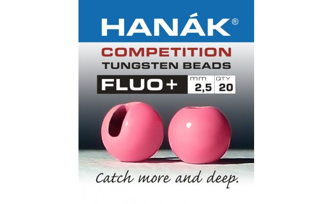 Tungsten Beads Hanak Competition FLUO+ Pink Tungsten Beads Hanak Competition FLUO+ Pink 2,0 mm, 20 pcs