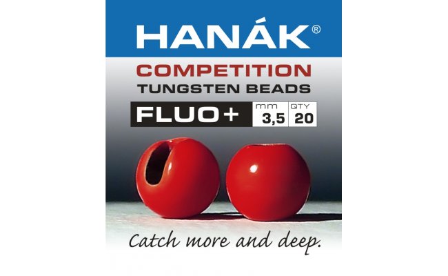 Tungsten Beads Hanak Competition FLUO+ Red Tungsten Beads Hanak Competition FLUO+ Red 2,0 mm, 20 pcs