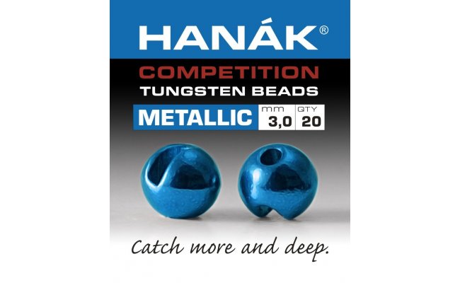 Tungsten Beads Hanak Competition Metallic+ Blue Tungsten Beads Hanak Competition Metallic+ Blue 2,0 mm, 20 pcs