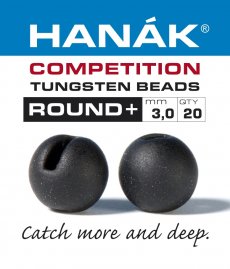 Black Matt Tungsten Beads Round+