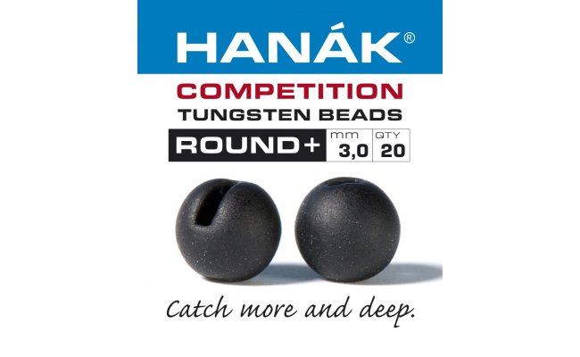 Tungsten Beads Hanak Competition Round+ Black Matt Tungsten Beads Hanak Competition Round+ Black Matte 2.0 mm, 20 pcs