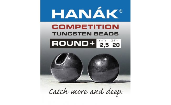Tungsten Beads Hanak Competition Round+ Black Nickel Tungsten Beads Hanak Competition Round+ Black Nickel 2,0 mm, 20 pcs