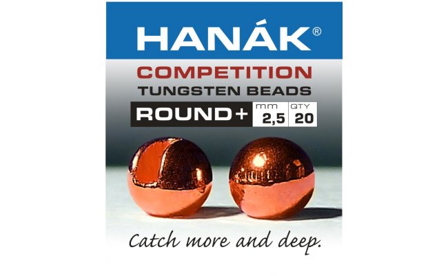 Tungsten Beads Hanak Competition Round+ Copper Tungsten Beads Hanak Competition Round+ Copper 2,0 mm, 20 pcs