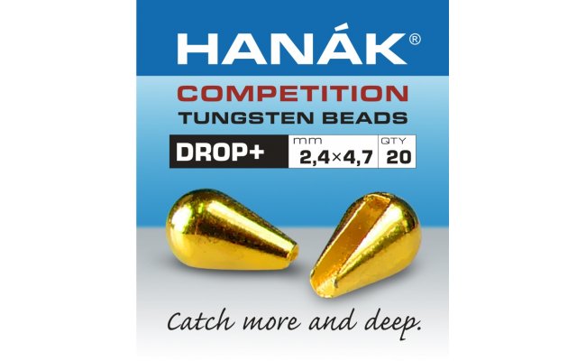 Tungsten Drop+ Hanak Competition Gold Tungsten Drop+ Hanak Competition Gold 2,4x4,7 mm, 20 pcs
