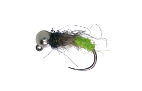 Tungsten Jig Green Stick Caddis & Silver Tungsten Jig Green Stick Caddis & Silver, Size 12