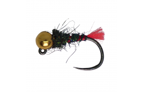 Tungsten Jig Red Tag Dark Peacock & Gold Tungsten Jig Red Tag Dark Peacock & Gold, Size 14