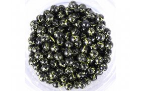 Tungsten Plus Marble Beads Hends Black-UV Fluo Yellow Tungsten Plus Marble Beads Hends Black-UV Fluo Yellow 2,3 mm, 10 pcs