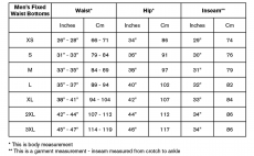 Challenger Sweatpants Simms Black Heather - Size Chart