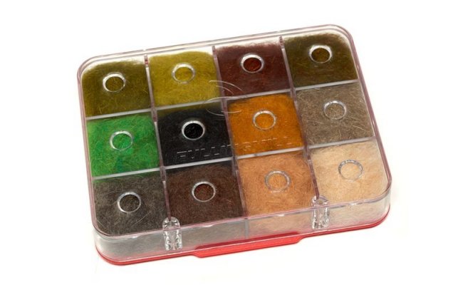 Dubbing Box Fulling Mill Euro Nymph Dubbing Selection Dubbing Box Fulling Mill Euro Nymph Dubbing Selection - Mix 12 Colors