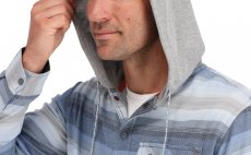 Fishing Hoody Simms Santee Flannel Navy & Storm & Steel Blue Stripe