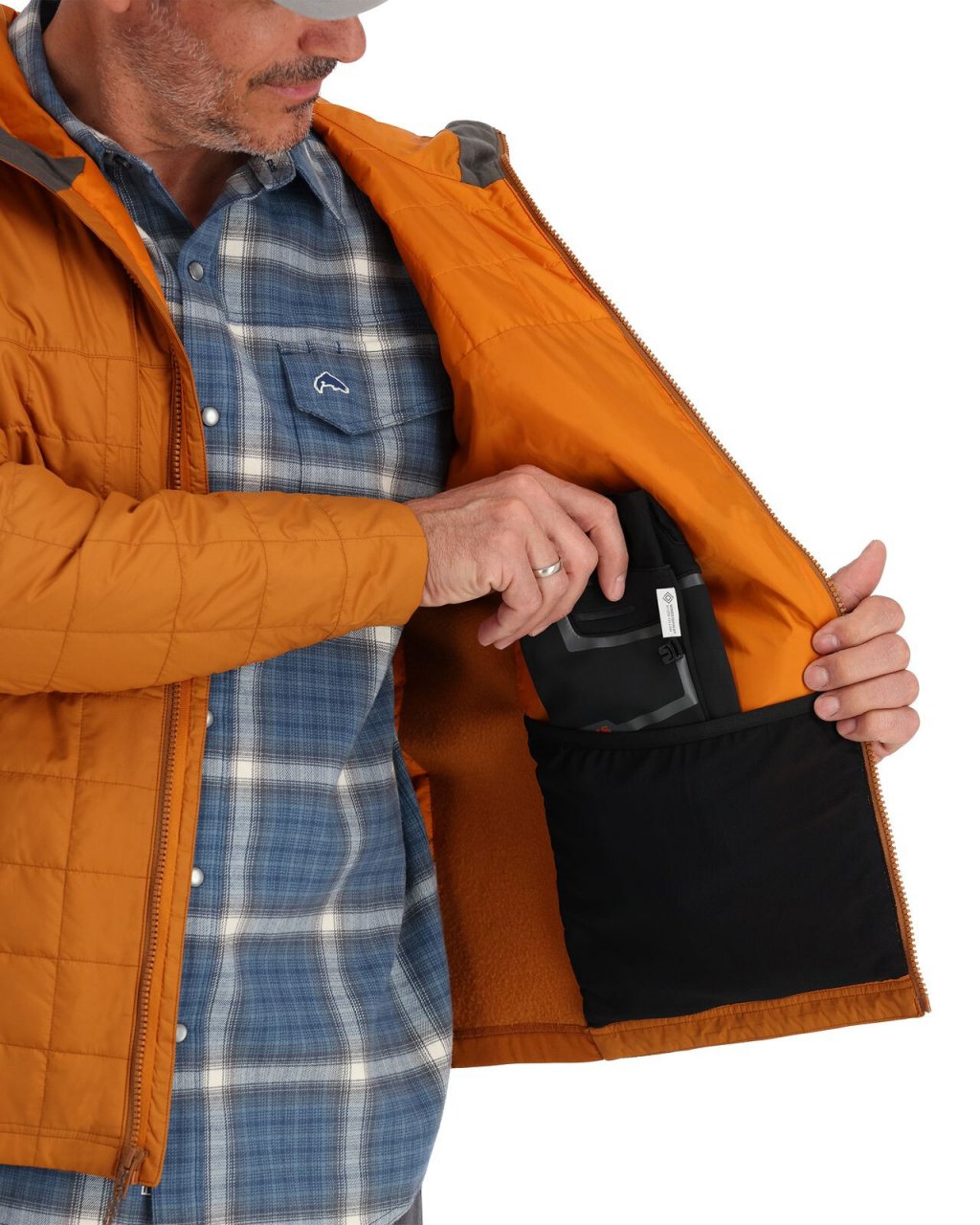 Fishing Jacket Simms Fall Run Hybrid Hoody Chestnut