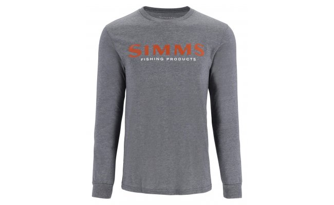 Fishing LS Shirt Simms Orange Logo Athletic Heather Simms Simms Logo Shirt LS Athletic Heather S