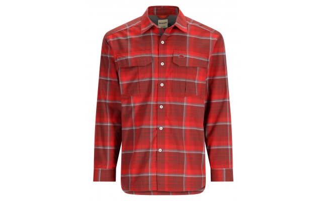 Fishing Shirt Simms Coldweather Cutty Red Asym Ombre Plaid Fishing Shirt Simms Coldweather Cutty Red Asym Ombre Plaid S