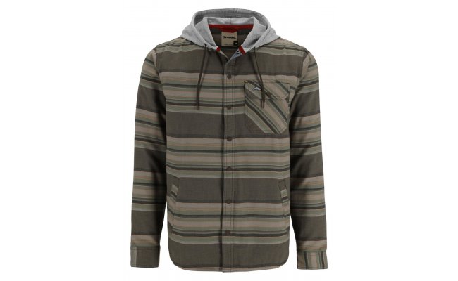 Fishing Shirt Simms Santee Flannel Hoody Hickory Dolomite/Blanket Stripe Fishing Shirt Simms Santee Flannel Hoody Hickory Dolomite/Blanket Stripe S
