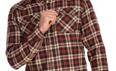 Fishing Shirt Simms Santee Flannel Maghoany & Tan Camp Plaid