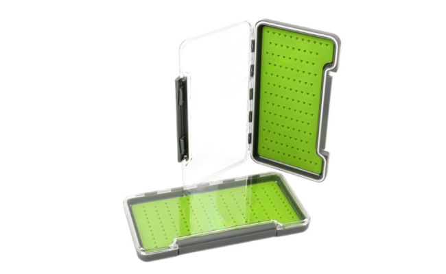 Fly Box Leichi Slim Waterproof with Silicone Insert Large Fly Box Leichi Slim Waterproof with Silicone Insert Large Clear/Grey