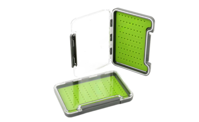Fly Box Leichi Slim Waterproof with Silicone Insert Small Fly Box Leichi Slim Waterproof with Silicone Insert Small Clear/Grey