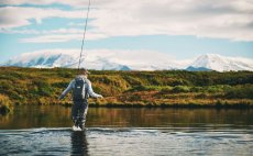 Fly Fishing Backpack Guideline Experience Wateproof Rolltop 21 - In Action