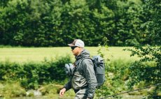 Fly Fishing Backpack Guideline Experience Wateproof Rolltop 21 - In Action