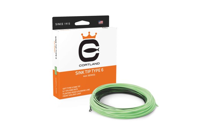 Fly Line Sinking Cortland 444 SINK TIP TYPE 6 Classic Fly Line Sinking Cortland 444 SINK TIP TYPE 6 Classic WF #5 - Black & Mint Green