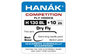 Fly Tying Hook Hanak Competition Dry ... Fly Tying Hook Hanak Competition Dry Fly Bent-in Point Black Nickel No 10, 25 pcs (H130BL)