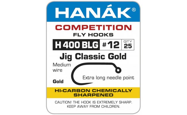 Fly Tying Hook Hanak Competition Jig Classic Gold (H400BLG) Fly Tying Hook Hanak Competition Jig Classic Gold No 10, 25 pcs (H400BLG)