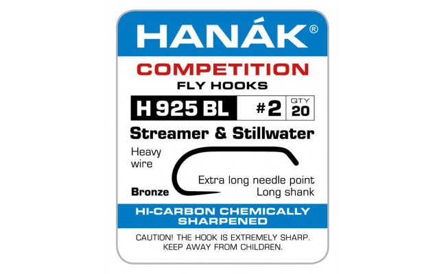Fly Tying Hook Hanak Competition Streamer & Stillwater (H925BL) Fly Tying Hook Hanak Competition Streamer & Stillwater Bronze No 2, 20 pcs (H925BL)