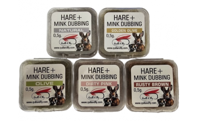 Hare and Mink Dubbing Quill & Fly Hare and Mink Dubbing Quill & Fly Natural
