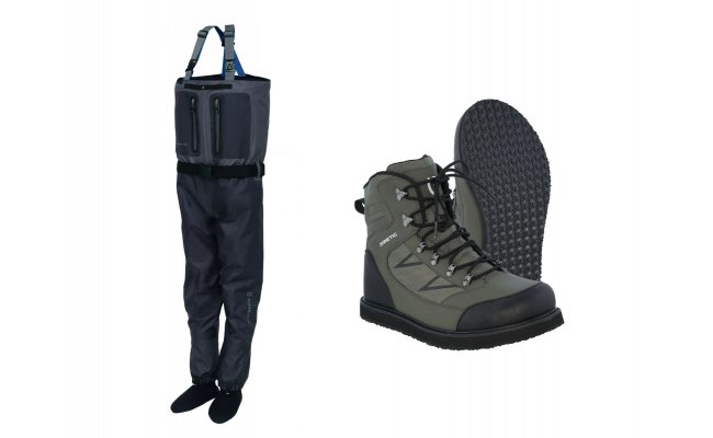 SET Waders Kinetic X5 + Wading Boots X4 Rubber Sole SET Waders Kinetic X5 + Wading Boots X4 Rubber Sole