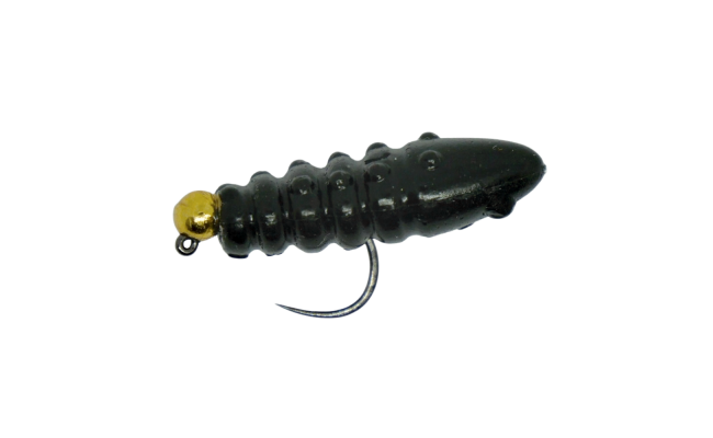 Soft Larva Trout Grub Black & Gold Soft Larva Trout Grub Black & Gold